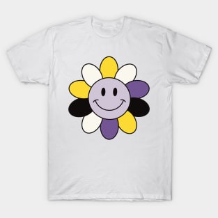 Non-binary smile daisy flower T-Shirt